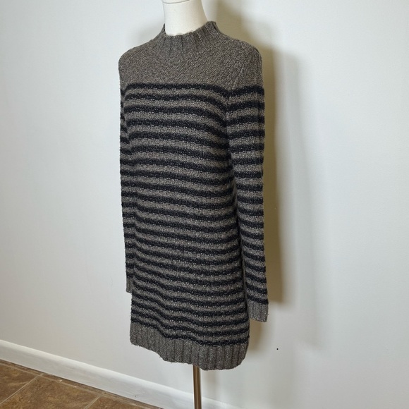 Abercrombie & Fitch Striped Sweater Dress Turtleneck Cotton Blend Women’s Small - Picture 5 of 10